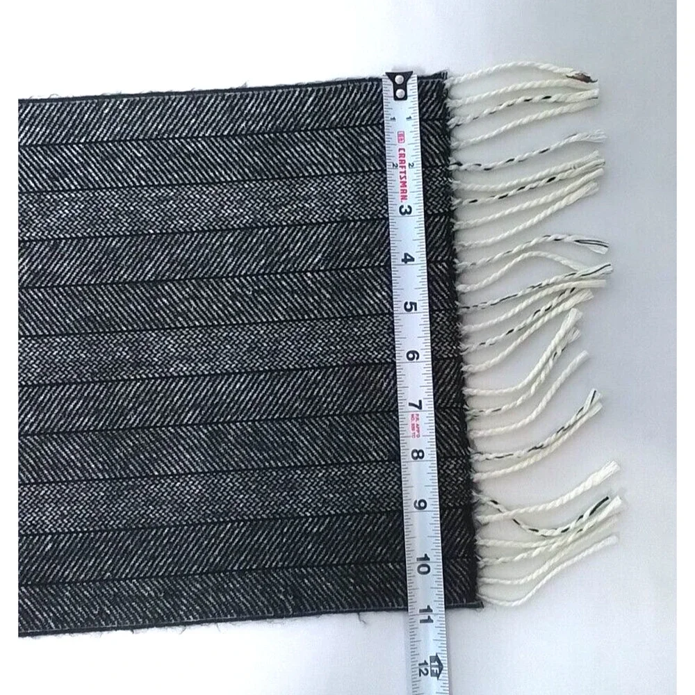 Christian Dior Monsieur Scarf Cashmaire White Black 100% Acrylic #W2900
